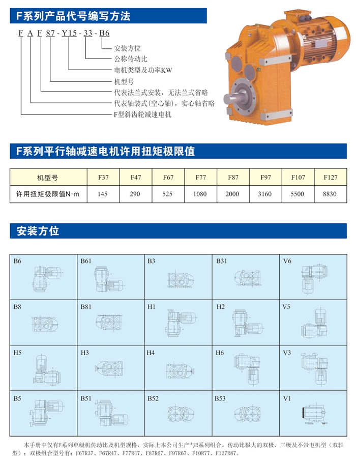 F系列平行轴斜齿轮减速机